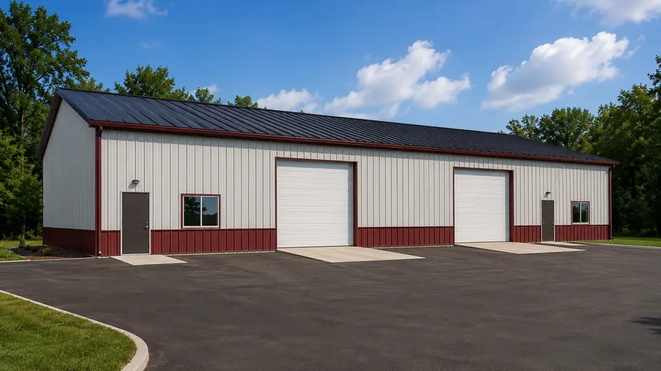 Two-bay starter steel building planning preset